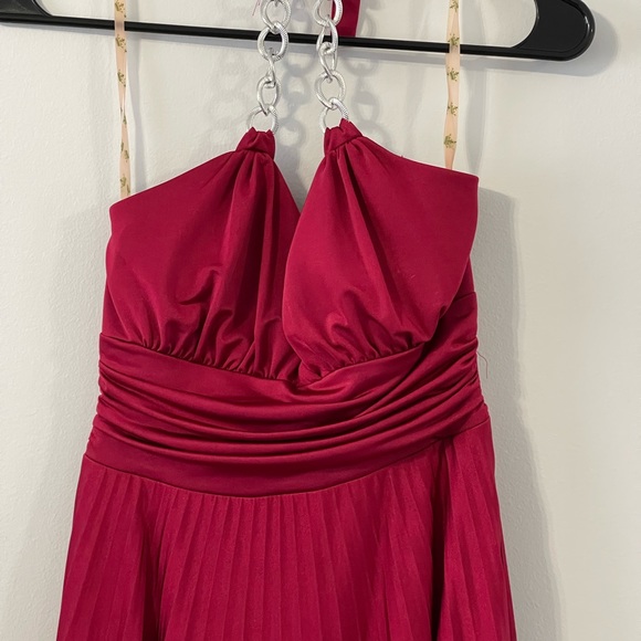 Miss Bison Red Halter Dress Small - Picture 2 of 6